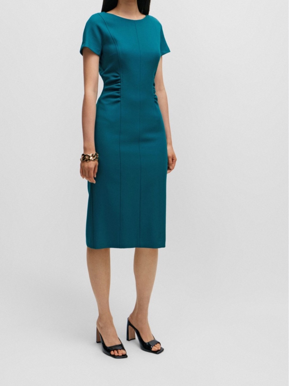 Hugo Boss Dakela Ruched Professional midi dress
